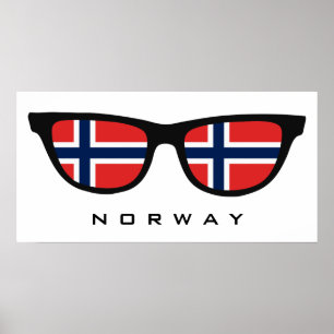 Poster La Norvège ombrage le texte et l'affiche faits sur