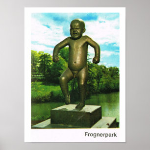Poster La Norvège vintage, Oslo, parc de sculpture en