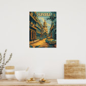 Poster La nostalgie de La Havane : Voitures anciennes dan (Cuisine)