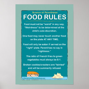 Poster La nourriture des enfants ordonne #1 (bleu-vert)