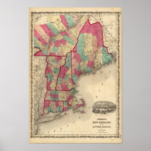 Poster La Nouvelle Angleterre et le Canada inférieur