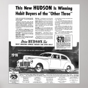 Poster La nouvelle automobile Hudson de 1940