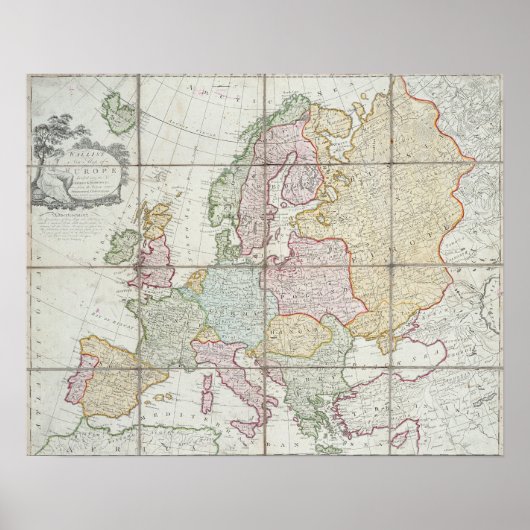 Poster La nouvelle carte de l'Europe de Wallis (Devant)