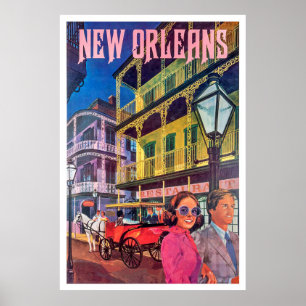 Poster La Nouvelle-Orléans, couple en promenade