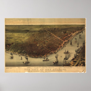 Poster La Nouvelle-Orléans, Louisiane 1885