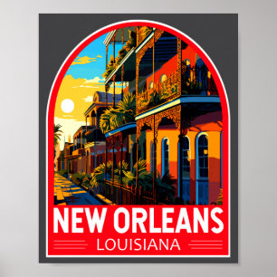 Poster La Nouvelle-Orléans Louisiane Voyage Art Vintage