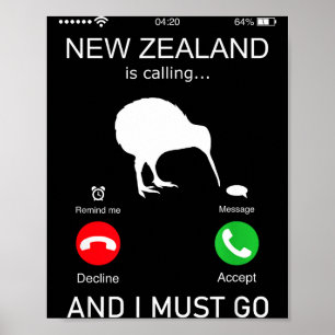 Poster La Nouvelle-Zélande appelle et je dois y aller, Ze