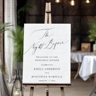 Poster LA NUIT AVANT LE Dîner de répétition noir blanc