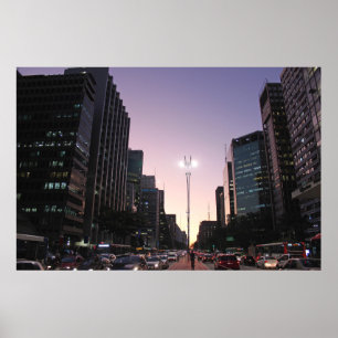 Poster La nuit dans l'avenue de Paulista - Sao Paulo