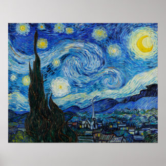 Poster La Nuit de Starry 1889 par Vincent van Gogh