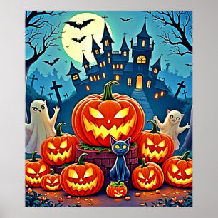 Poster La nuit d'Halloween : Art amusant et effrayant