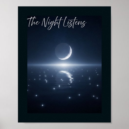 Poster 🖼️ La Nuit Écoute - Crescent Moon & Star (Devant)