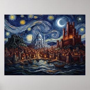 Poster La Nuit étoilée de Port-Réal Westeros