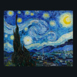 Poster La nuit étoilée de Van Gogh<br><div class="desc">La Nuit étoilée par Vincent van Gogh (1889).</div>
