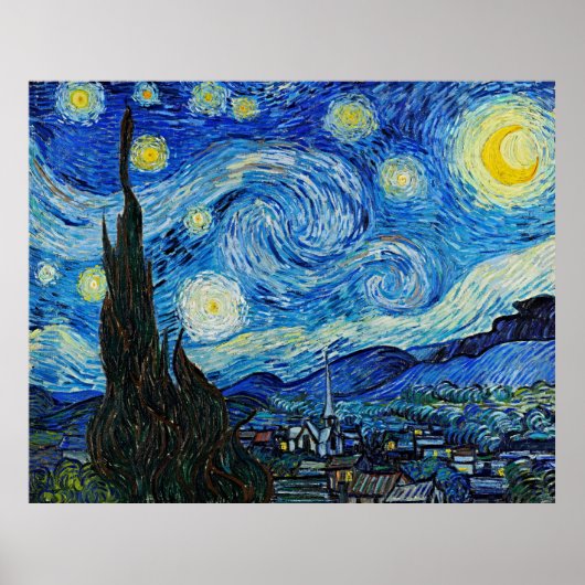 Poster La nuit étoilée de Vincent Van Gogh (Devant)