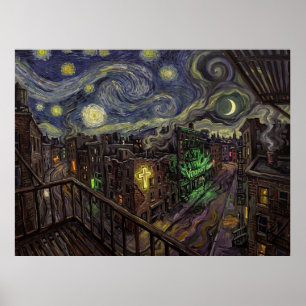 Poster La Nuit Étoilée des Glades, Paysage Verdoyant