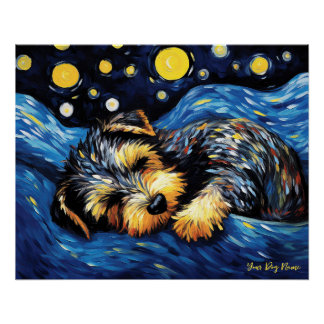 Poster La nuit étoilée - Schnauzer Dog 002 - Qian wan Go