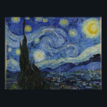 Poster La nuit étoilée - Van Gogh (1888)<br><div class="desc">Ce design présente le tableau de 1888 de Vincent Van Gogh,  The Starry Night. Il montre la vue que Van Gogh a vue de sa chambre la nuit.</div>