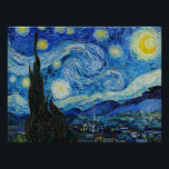 Poster La Nuit étoilée - Vincent Van Gogh<br><div class="desc">View from the psychiaatric hospital at Saint-Rémy-de-Provence (France),  just before sunrise,  with addition of an imagary village. Oil on canvas (1889) by Dutch painter Vincent van Gogh.</div>