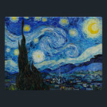 Poster La Nuit étoilée - Vincent Van Gogh<br><div class="desc">View from the psychiaatric hospital at Saint-Rémy-de-Provence (France),  just before sunrise,  with addition of an imagary village. Oil on canvas (1889) by Dutch painter Vincent van Gogh.</div>