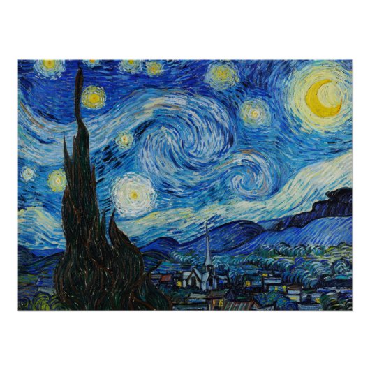 Poster La Nuit étoilée - Vincent Van Gogh (Devant)