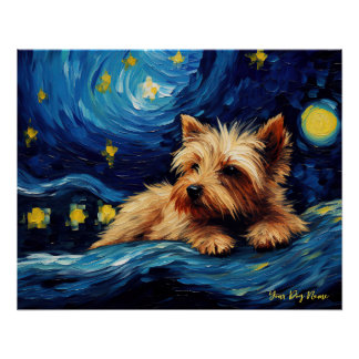 Poster La nuit étoilée - Yorkshire Terrier Dog 001 - Qia