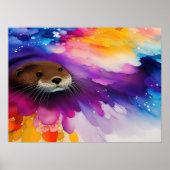 Poster La Otter | Peinture numérique colorée (Devant)