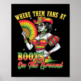 Poster Là Où Ils Fans À La Junetten Cowgirl Bottent Sur