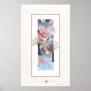 Poster Là où se trouve votre trésor, 9" x 15" auto-mat im