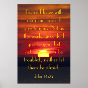 Poster La paix de Jésus verset de la Bible Jean 14:27 pos