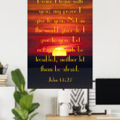 Poster La paix de Jésus verset de la Bible Jean 14:27 pos (Bureau à domicile)