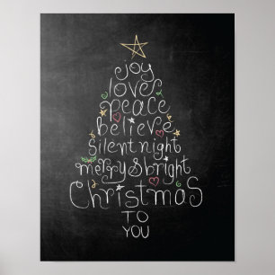 Poster La paix de joie d'amour d'affiche de Noël de
