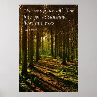 Poster 'La paix de la nature coulera en vous' citation J 