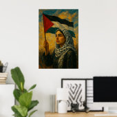 Poster La Palestine se tient debout | Elle sera libre (Bureau à domicile)