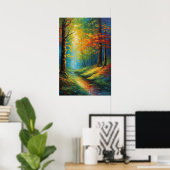 Poster La Palette d'automne, une forêt verdoyante (Bureau à domicile)
