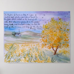 Poster La parabole de l'affiche d'aquarelle de graine de