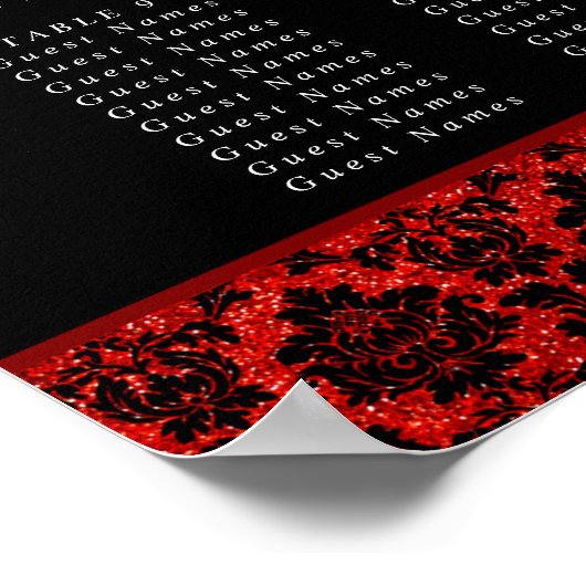 Poster La Parties scintillant Damask Las Vegas Mariage Co (Coin)