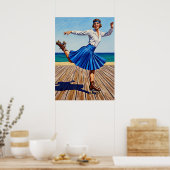 POSTER LA PATINEUSE À ROULETTES (Cuisine)