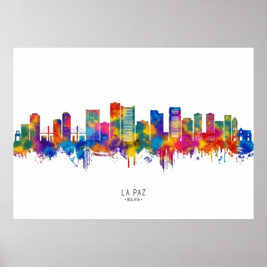 Poster La Paz Bolivia Skyline (Devant)