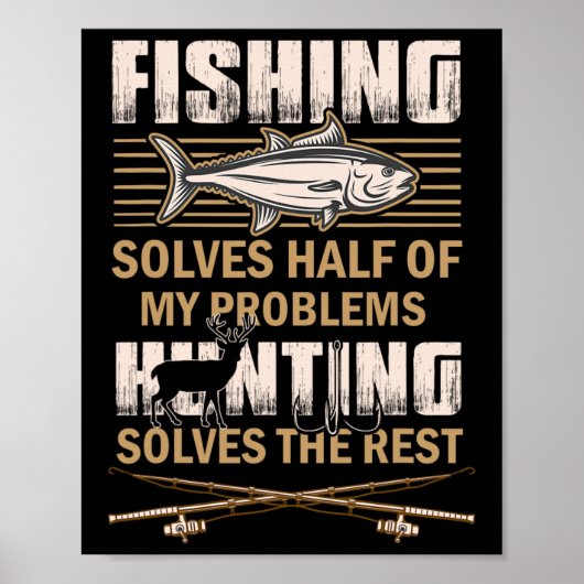 Poster La pêche et la chasse résolvent mes problèmes Drôl (Devant)