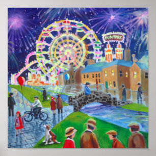 Poster la peinture à l'huile FunFair Gordon Bruce art
