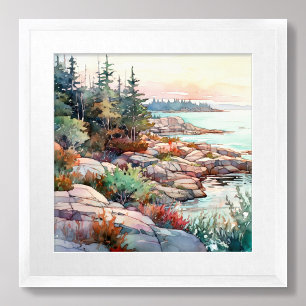 Poster La peinture aquarelle du parc national Acadia