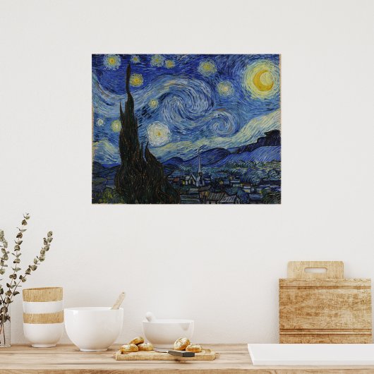 Poster La peinture classique de Van Gogh La nuit étoilée (Cuisine)
