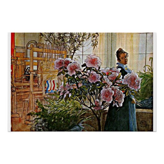 Poster La peinture de Carl Larsson, Azalea, (Devant)