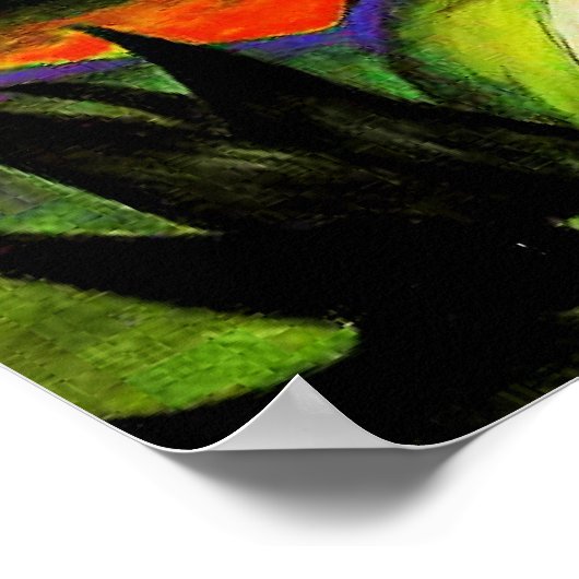 Poster La peinture de Franz Marc, La vache jaune (Coin)