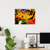 Poster La peinture de Franz Marc, La vache jaune (Bureau à domicile)