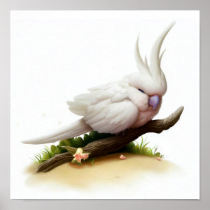 Poster La peinture numérique d'un Cockatoo de Mitchell