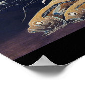 Poster La peinture sur la vie marine japonaise vers les a (Coin)