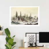 Poster La Perouse à Port Francesci (gravure sur couleur) (Bureau à domicile)