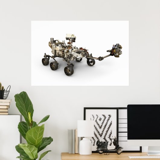 Poster La Persévérance Mars Rover Sur Arrière - plan Blan (Bureau à domicile)